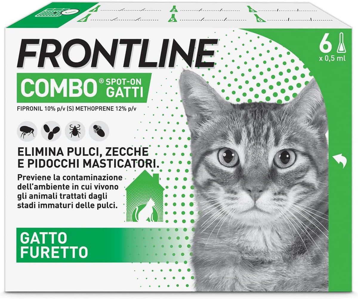 Frontline Combo Gatti Antiparassitario Contro Pulci, Zecche E Pidocchi X6