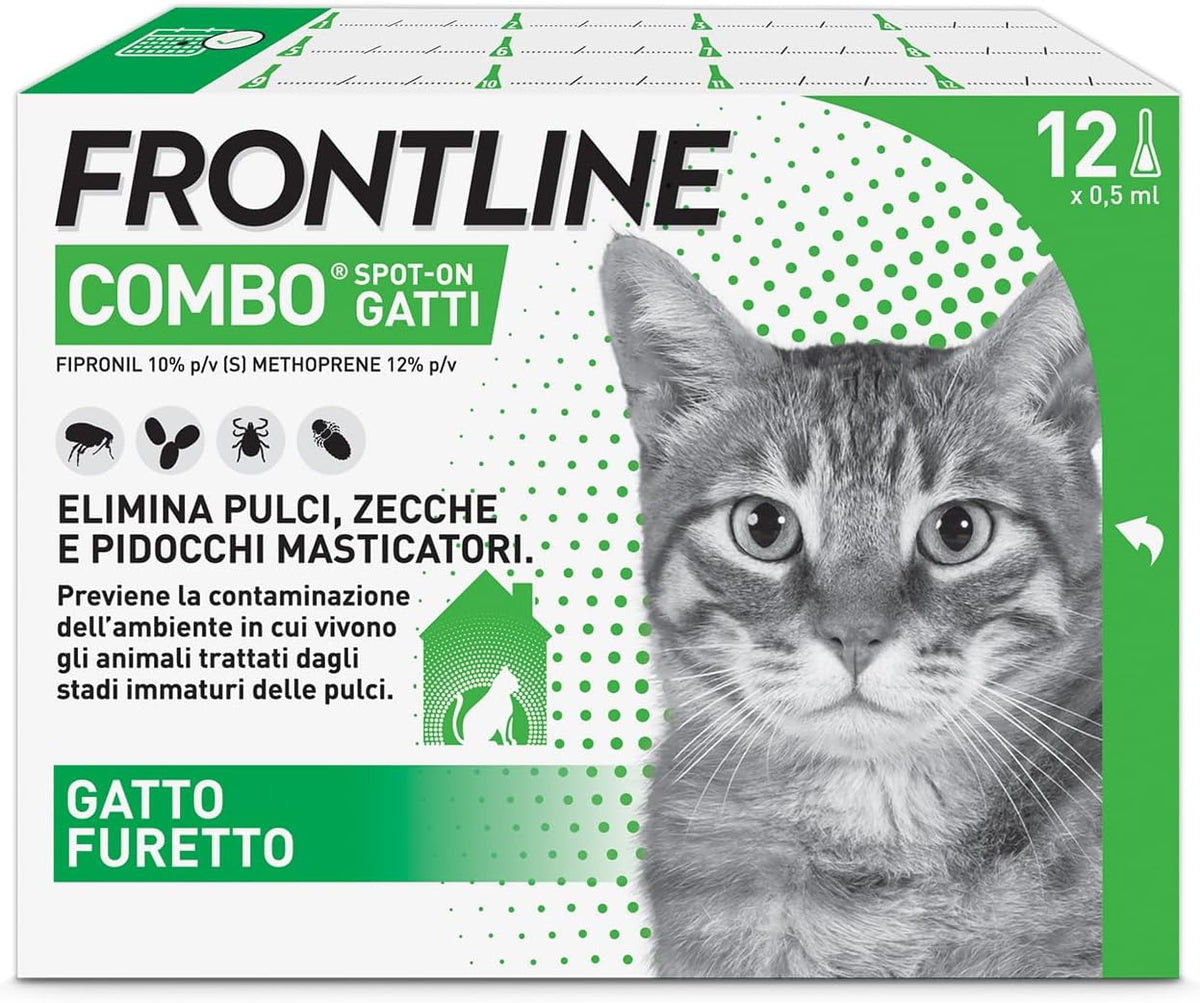 Frontline Combo Gatti Antiparassitario Contro Pulci, Zecche E Pidocchi X12