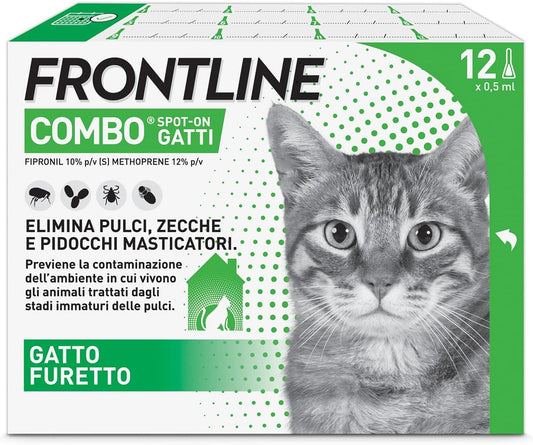 Frontline Combo Gatti Antiparassitario Contro Pulci, Zecche E Pidocchi X12