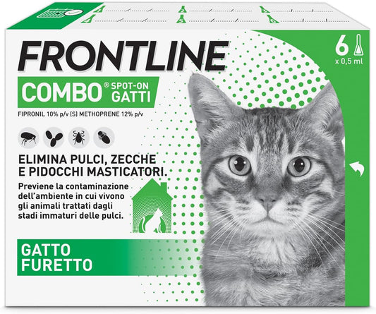 Frontline Combo Gatti Antiparassitario Contro Pulci, Zecche E Pidocchi X6
